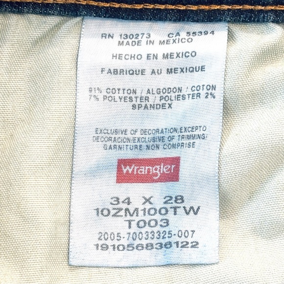 Wrangler Authentics Dark Wash Straight Leg Jeans Size 34 x 28 - Picture 6 of 7